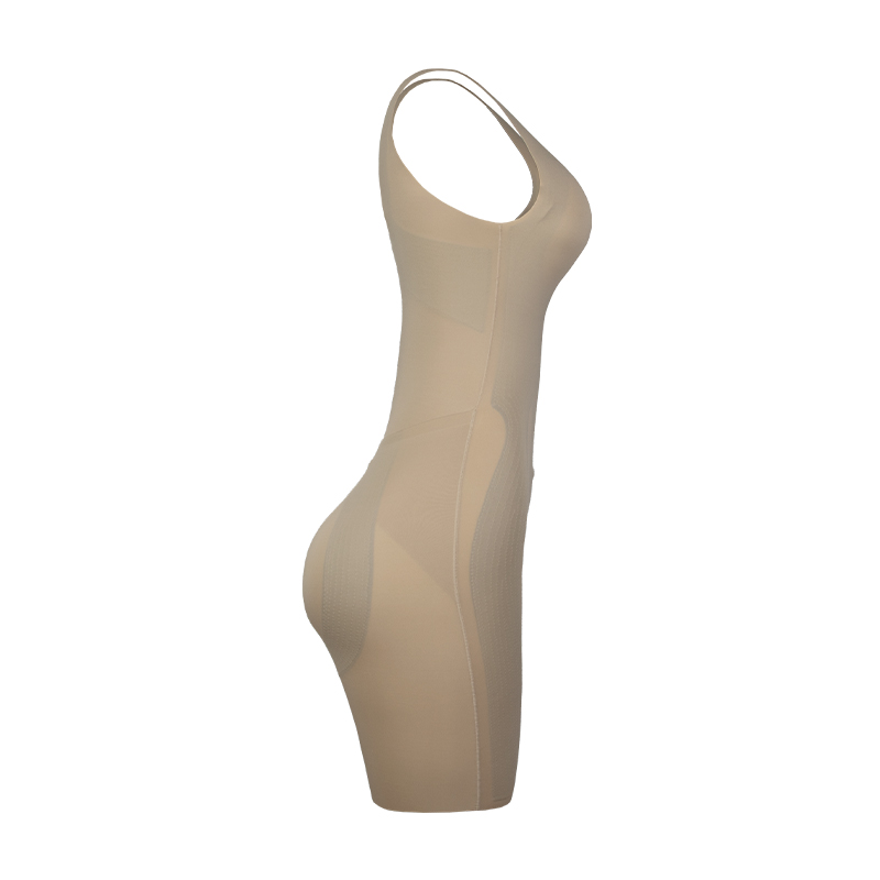 	Nude One-piece body contouring tummy girdle with chest pad MT000158N