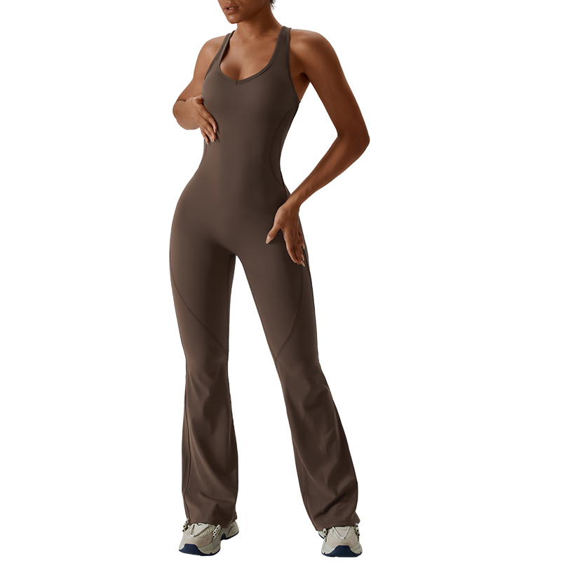 Scoop Neck Bodycon Full Length Casual Unitard Playsuit MH133788